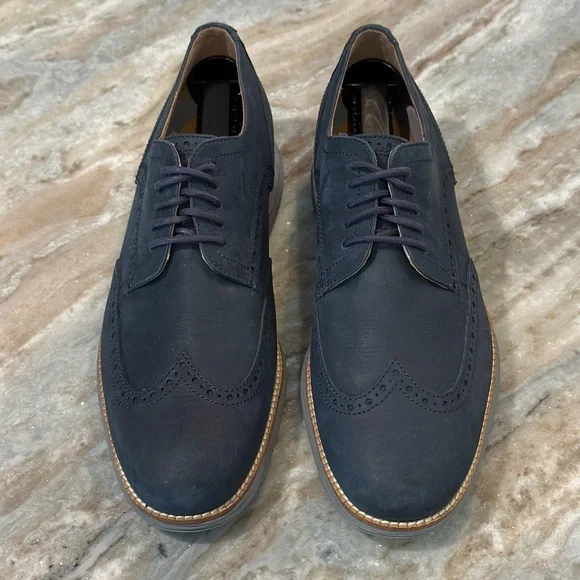 Men’s COLE HAAN Original Grand wingtip blue oxfords- Size 9 - Picture 4 of 11